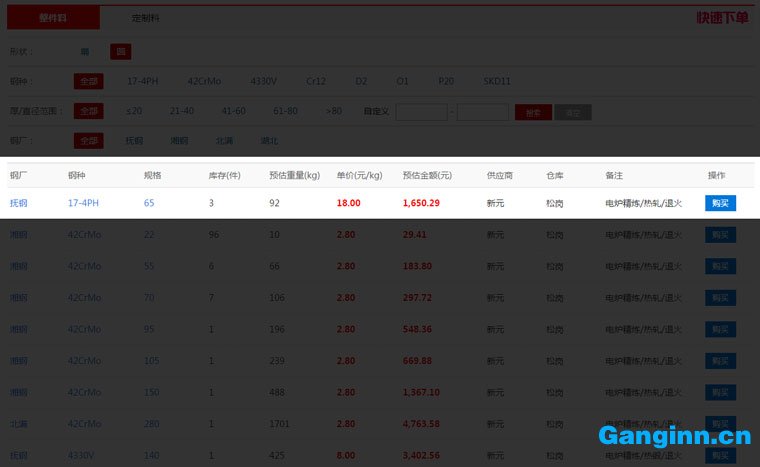 51模材網(wǎng)17-4PH材料供應截圖